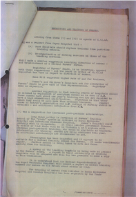 Administrative record - Recruiting and Training of Nurses 1948