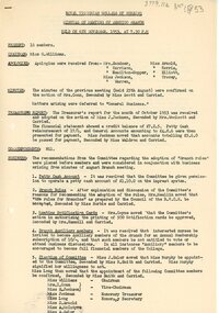 Document - Minutes of  Meetings of Bendigo Branch Committee of the RVCN, 6/11/1953 and 9/11/1953, 1953