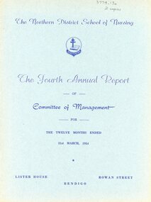 Document - Fourth Annual Report of Committee of Management NDSN, 1954