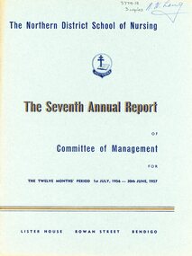 Document - Northern District School of Nursing Seventh Annual Report, 1957