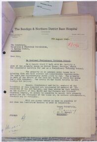 Letter - Re Regional Preliminary Training School