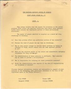 Document - NDSN Staff Nurse Course - No 17 - course notes, 1970
