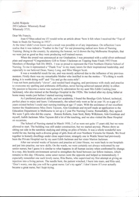 Letter - NDSN - two letters re Nursing at the NDSN, from the top nursing student for the State in 1953, and a Nursing history project July 2010. Both letters are in good condition but stapled in the upper LH corner, 1989