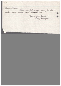A handwritten note to the Association