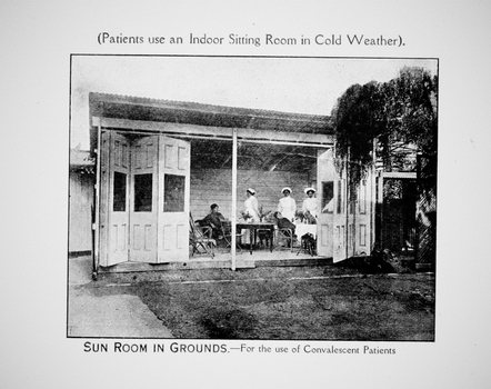 Photo of a sheltered sitting room, sun room