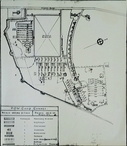Map, Changi POW camp, C 1950s