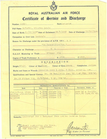 Document:, Certificate of Service and Discharge