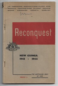 Book:, Reconquest New Guinea 1943- 1944 The Australian Army at war