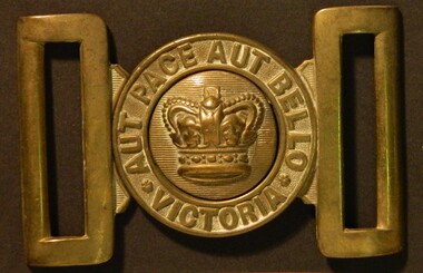 Belt Buckle:, "AutPace Aut Bello" Victorian Malisha Dress Uniform
