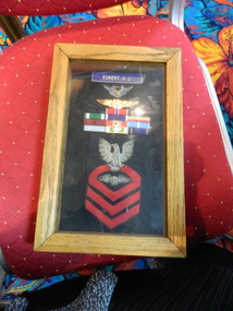 Framed Panel:, USN CPO Edkert A J