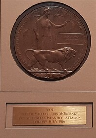 Memorial Plaque: [Dead mans penny]:, William John McInerney