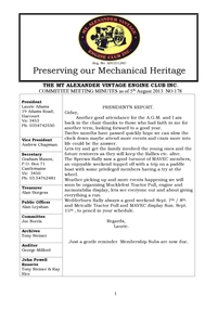Newsletter, August 2013