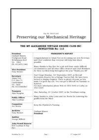 Newsletter, July 2007