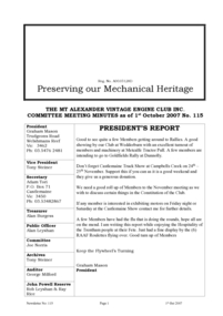 Newsletter, October 2007