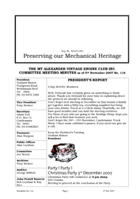 Newsletter, November 2007
