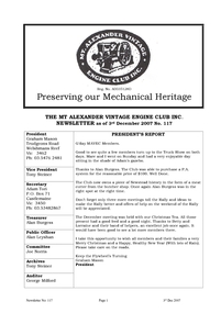 Newsletter, December 2007