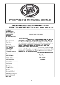 Newsletter, August 2009