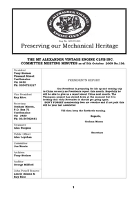 Newsletter, October 2009