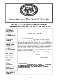 Newsletter, November 2009