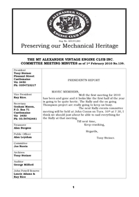 Newsletter, February 2010