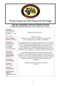 Newsletter, August 2017