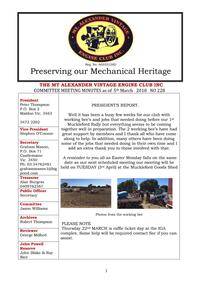 Newsletter, 5 March 2018