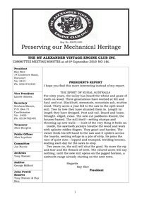 Newsletter, September 2010