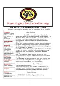 Newsletter, November 2018