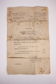 Newspaper, Torokina Times: The Official Newspaper of the Australilan Armed Forces on Bougainville, Wednesday 31 October 1945