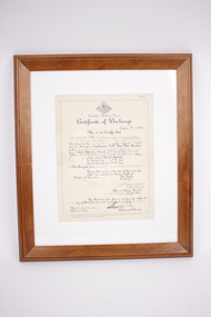 Document - Certificate of Discharge (framed), Unknown