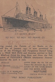Humorous Card from H.T. Queen Mary, 1941