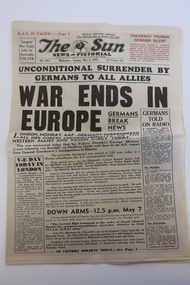 Newspaper, The Sun News Pictorial, May 8th 1945