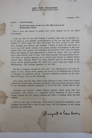 Letter, Dwight D Eisenhower, 1 January 1944