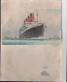 Work on paper - Cunard White Star Menu, WWII era
