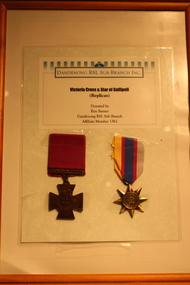 Two framed medals, unknown