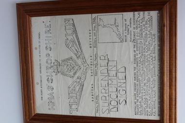 Framed document, HMAS Shrop Shire, HMAS "SHROPSHIRE", 1945