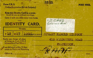 Document - Civilian Identity Card, Unknown