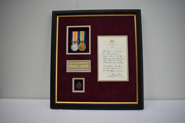 Medal - Framed Letter and medals, Circa 1918
