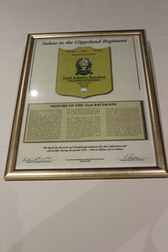 Certificate - Certificate -Salute to the Gippsland Regiment