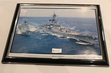 Framed Photograph. "HMAS Darwin"