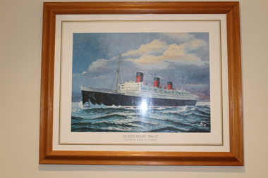 Print - Framed Print of a Painting."Queen Mary 1936-67"