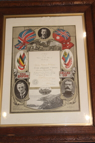 Work on paper - A tribute from the Citizens of the Shire of Dandenong..."James Mathew McQuade"