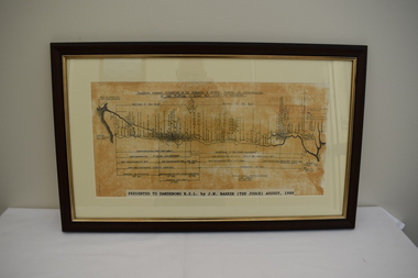 Photograph - Framed photograph, Diagram of Burma-Siam Railway