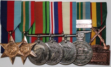 Medal - Group of six WW2 medals and Infantry Front Line Service Medal