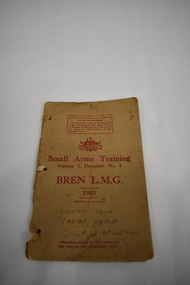 Memorabilia - Military Booklet, Small Arms Training, 31st July 1943'