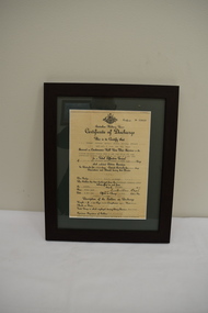 Document (Item) - Certificate of Discharge