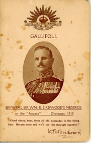 Booklet, General Birdwood's Christmas Message To The ANZACS 1915