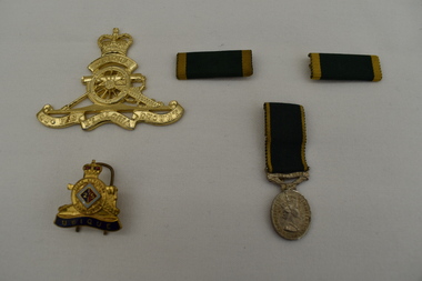 Souvenir - Badge x 2..Colour Bar x 2. 1 x Efficient Service Medal. (Colour Bars from E S M medals.)
