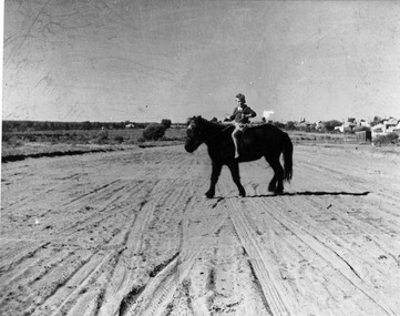 Photograph, Bill Crosbie on pony, 1942