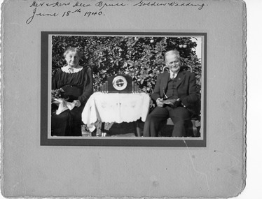 Photograph, Mr & Mrs Alex Bruce's Golden Wedding Anniversary, 18 Jun.1940